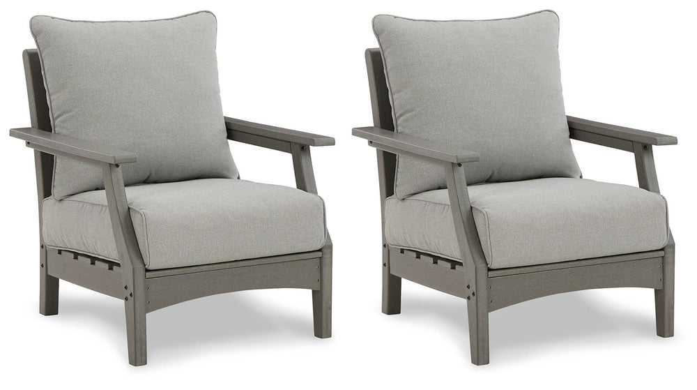 Visola Lounge Chair with Cushion (Set of 2) - Gray (1)