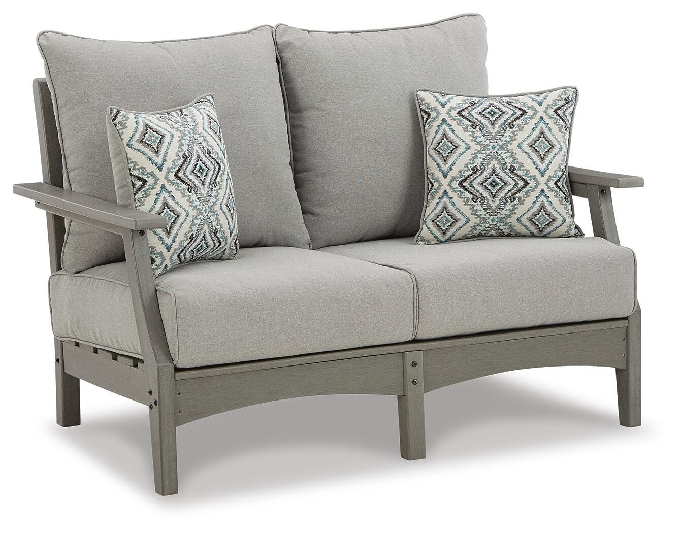 Visola Outdoor Loveseat with Cushion - Gray (1)