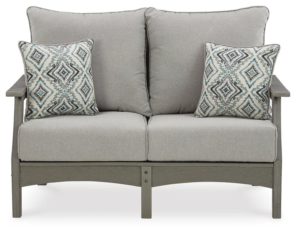 Visola Outdoor Loveseat with Cushion - Gray (3)