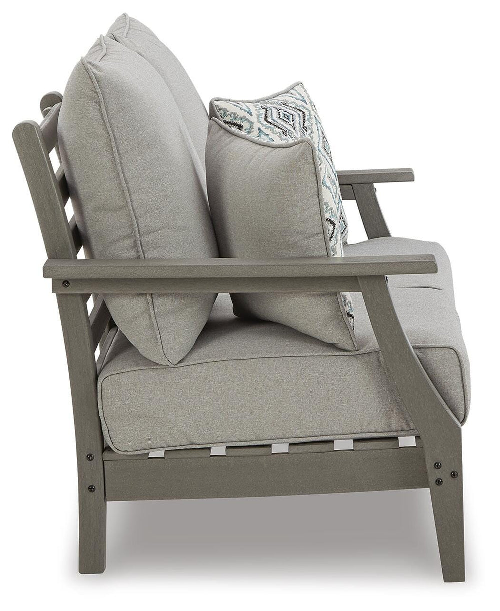 Visola Outdoor Loveseat with Cushion - Gray (4)