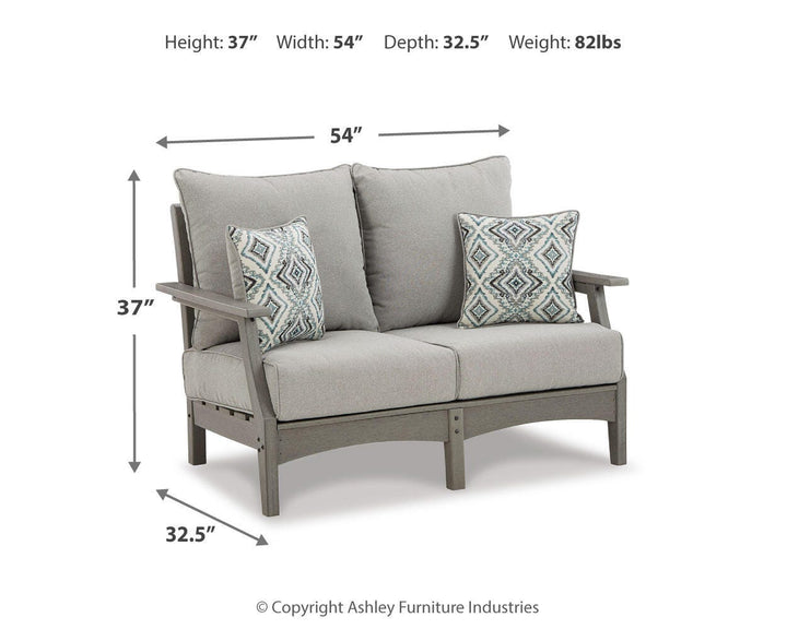 Visola Outdoor Loveseat with Cushion - Gray (6)