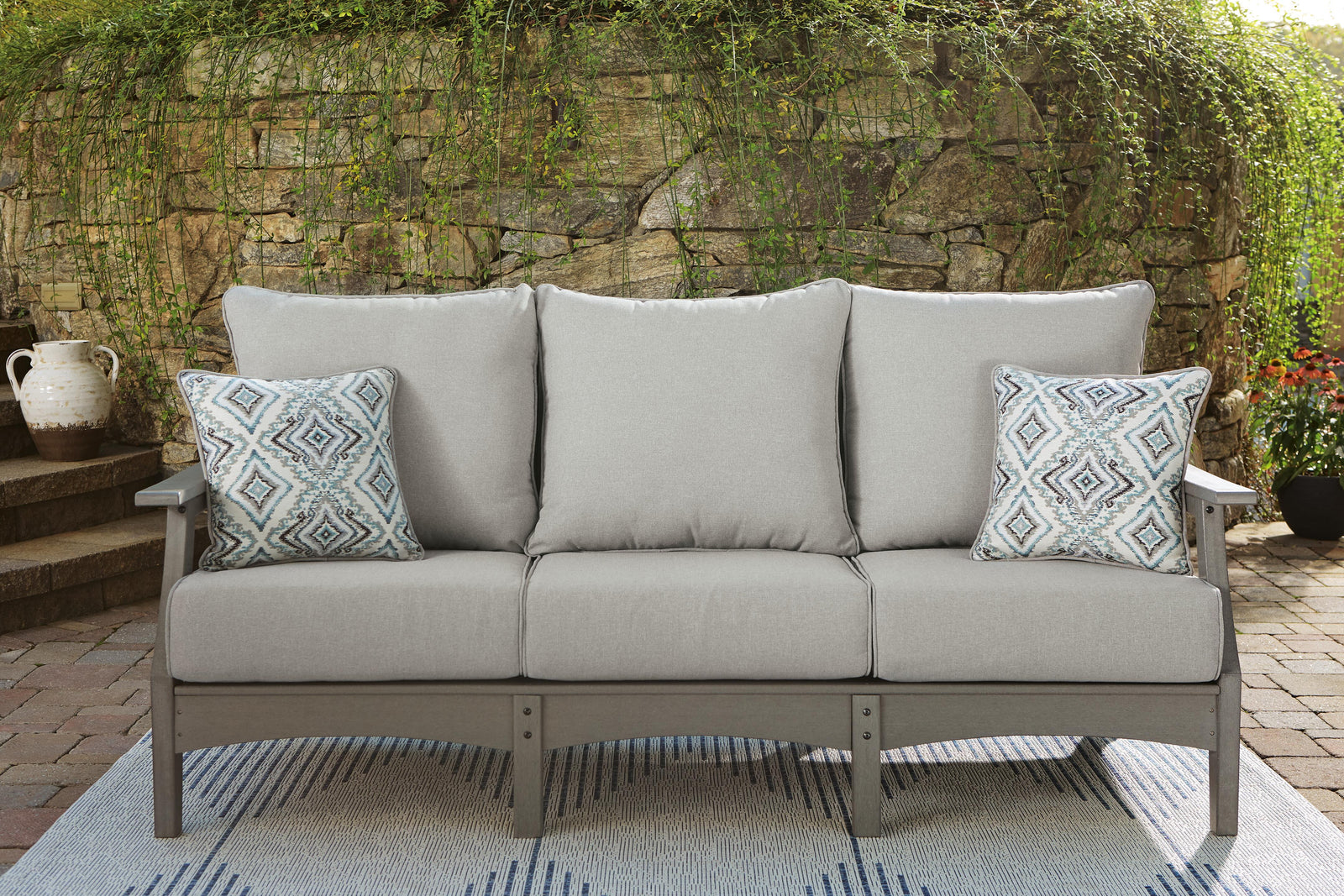 Visola Outdoor Sofa with Cushion - Gray (2)