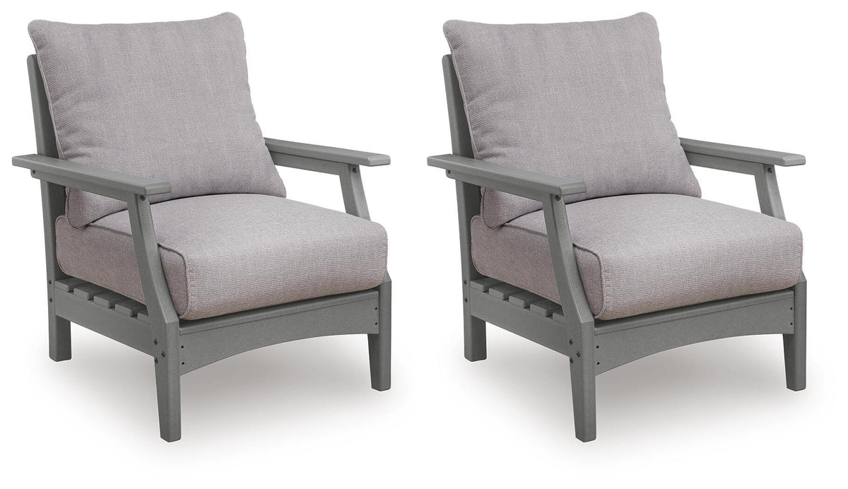 Cove Beach Outdoor Lounge Chair with Cushion - Gray (1)