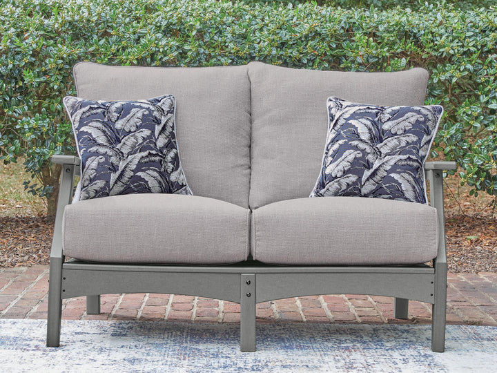 Cove Beach Outdoor Loveseat with Cushion - Gray (2)