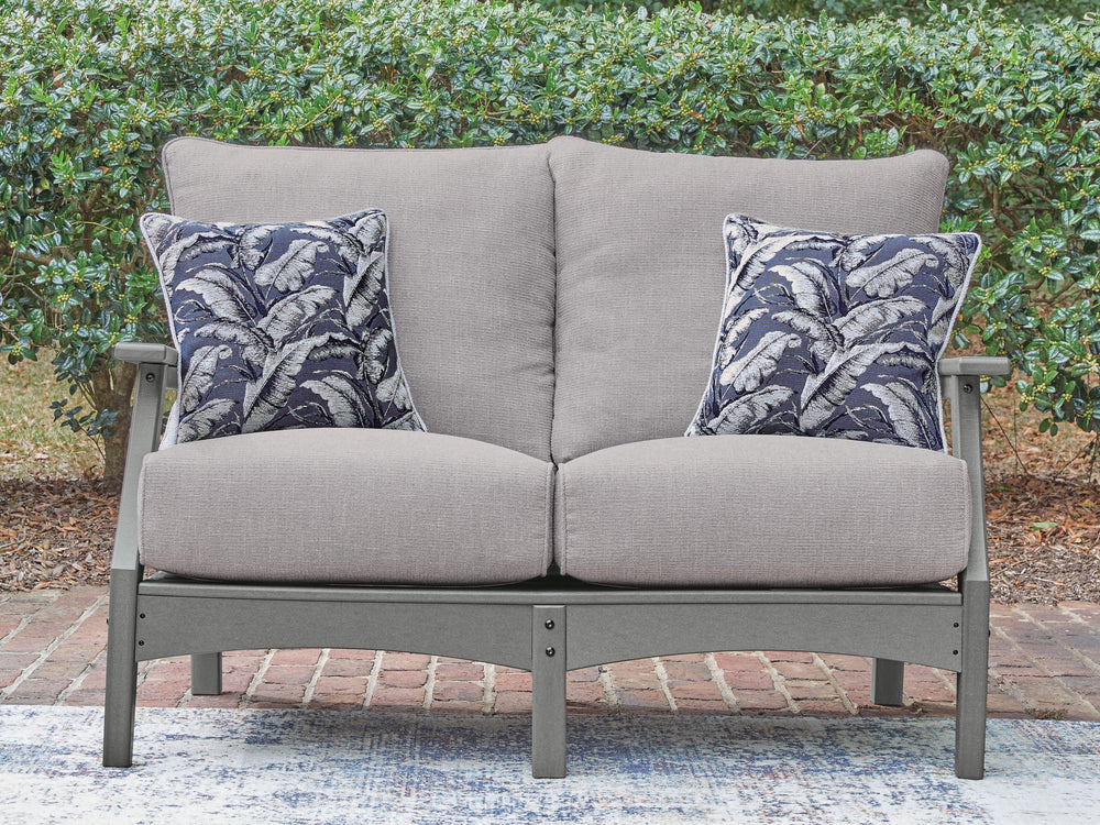 Cove Beach Outdoor Loveseat with Cushion - Gray (2)