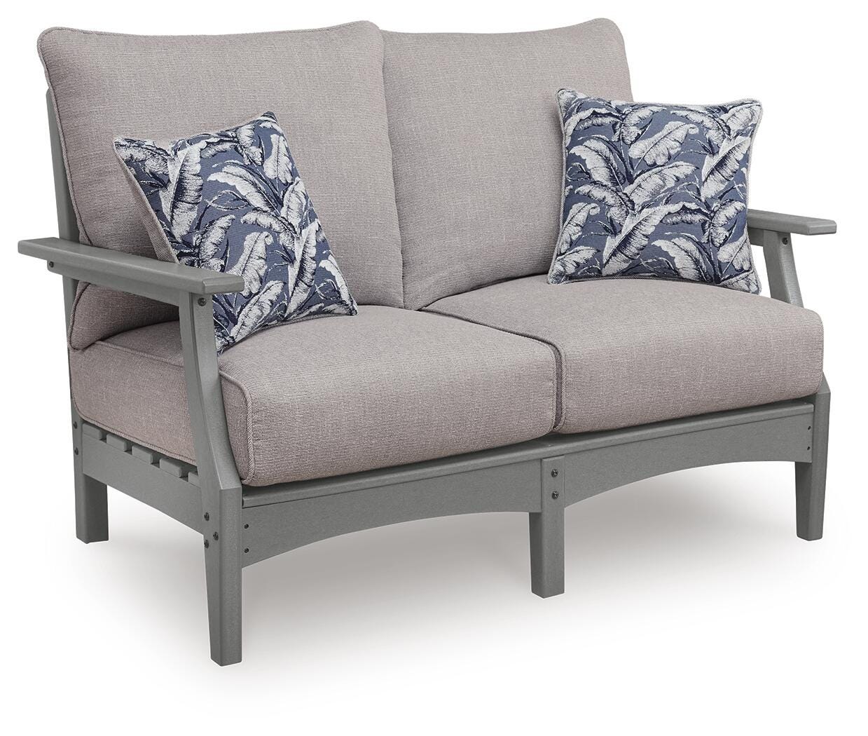 Cove Beach Outdoor Loveseat with Cushion - Gray (1)