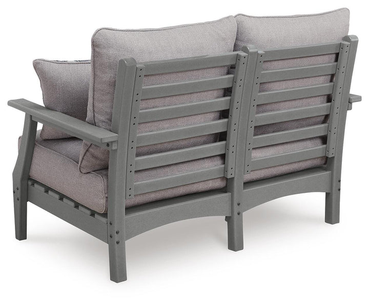 Cove Beach Outdoor Loveseat with Cushion - Gray (4)
