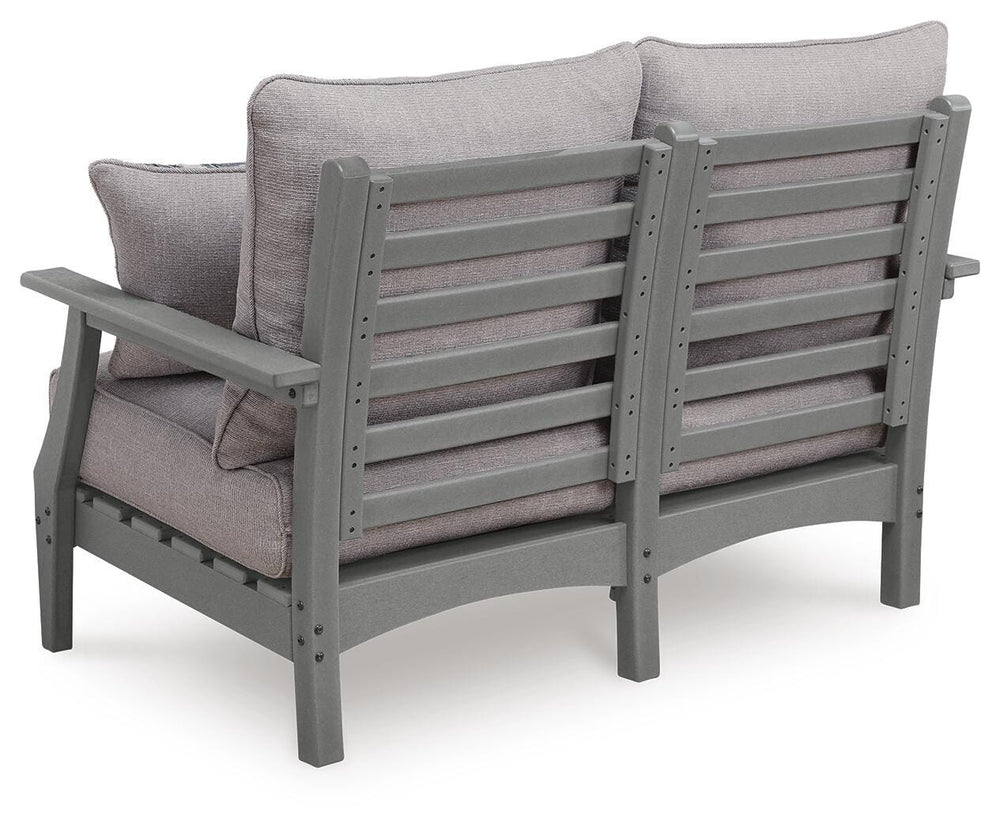 Cove Beach Outdoor Loveseat with Cushion - Gray (4)