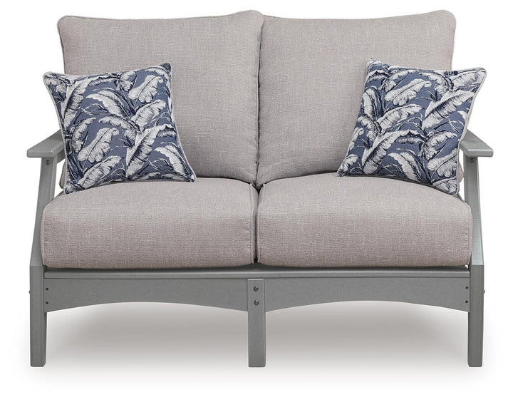 Cove Beach Outdoor Loveseat with Cushion - Gray (3)