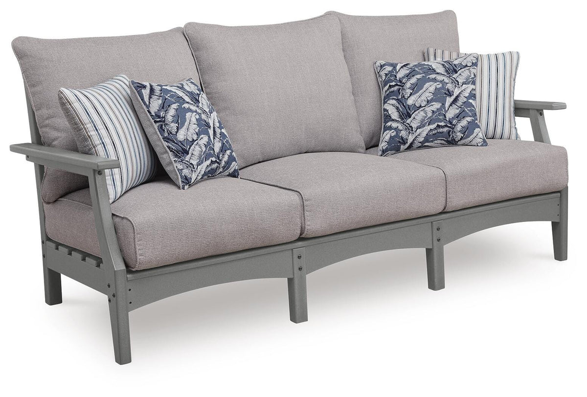 Cove Beach Outdoor Sofa with Cushion - Gray (1)