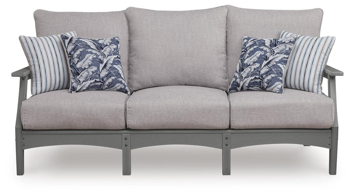 Cove Beach Outdoor Sofa with Cushion - Gray (3)