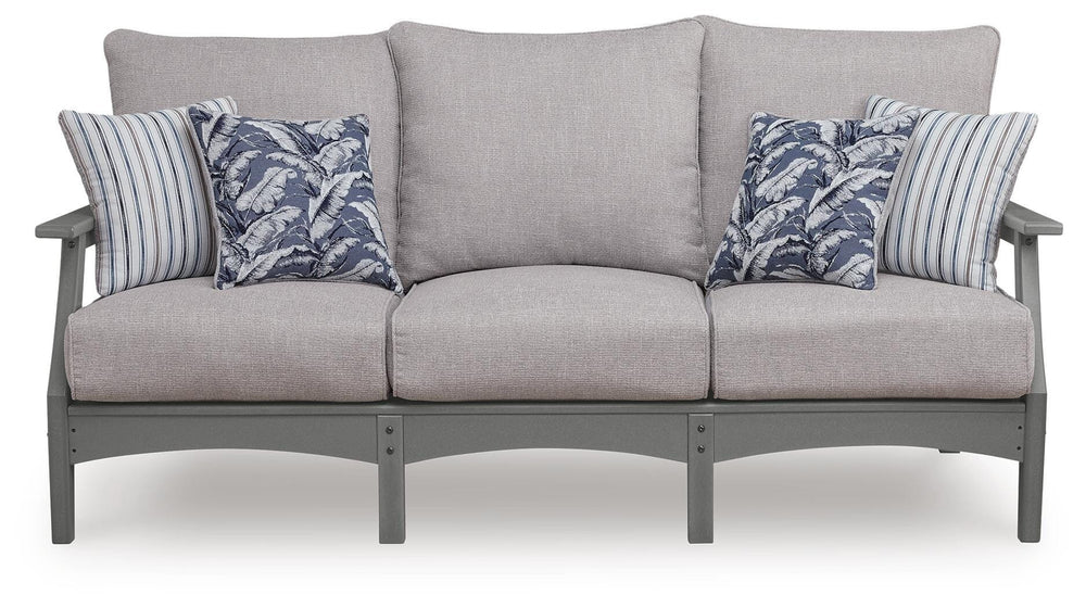 Cove Beach Outdoor Sofa with Cushion - Gray (3)