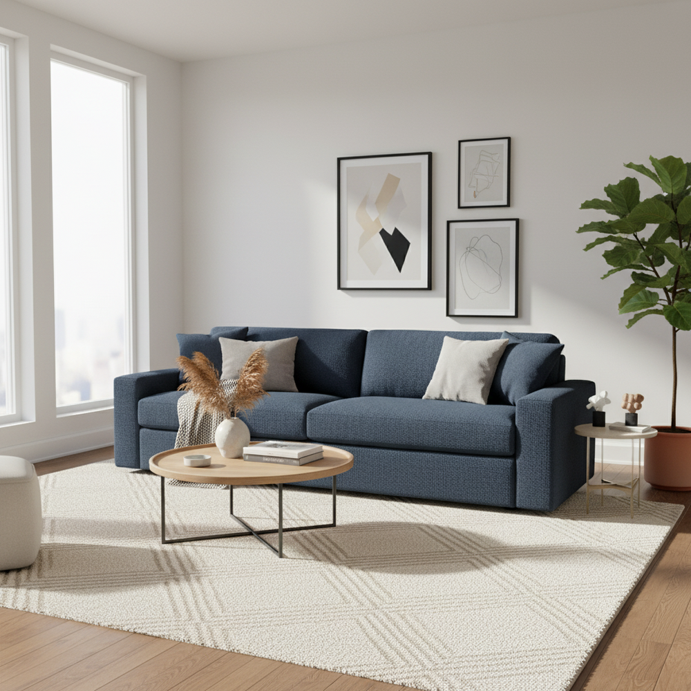 American Leather square arms Montara modern sofa. 