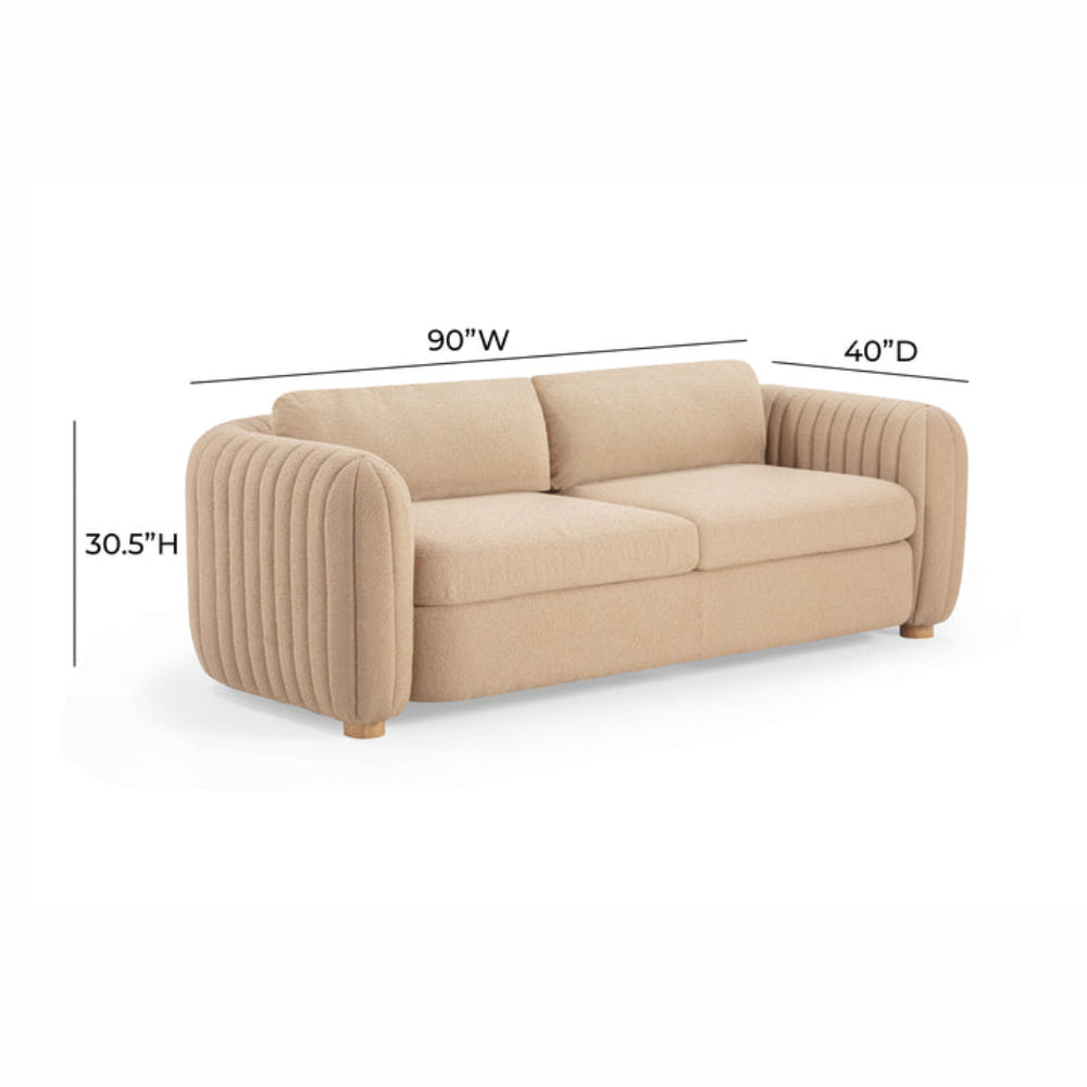 Porto 90" Honey Boucle Sofa