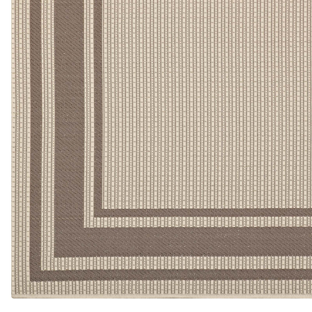Rim Solid Border Area Rug in Light and Dark Beige, 8x10