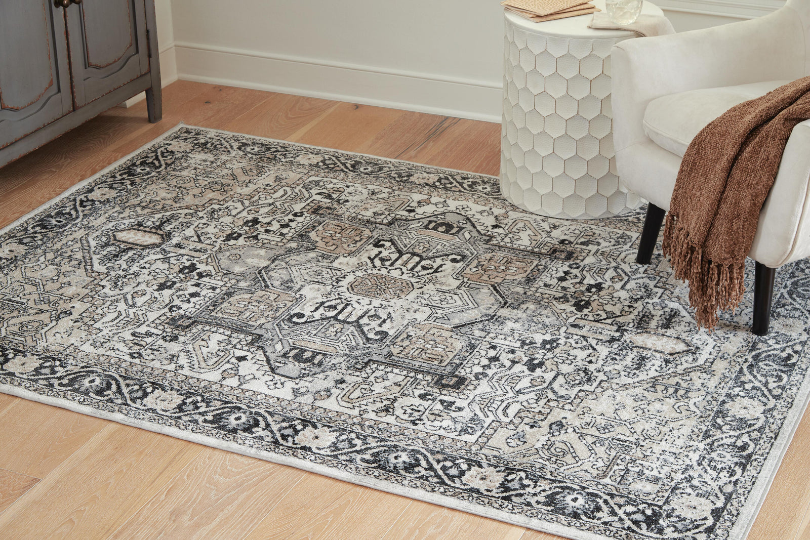 Gregmoore 5'2" x 6'10" Washable Rug - Light Brown (2)