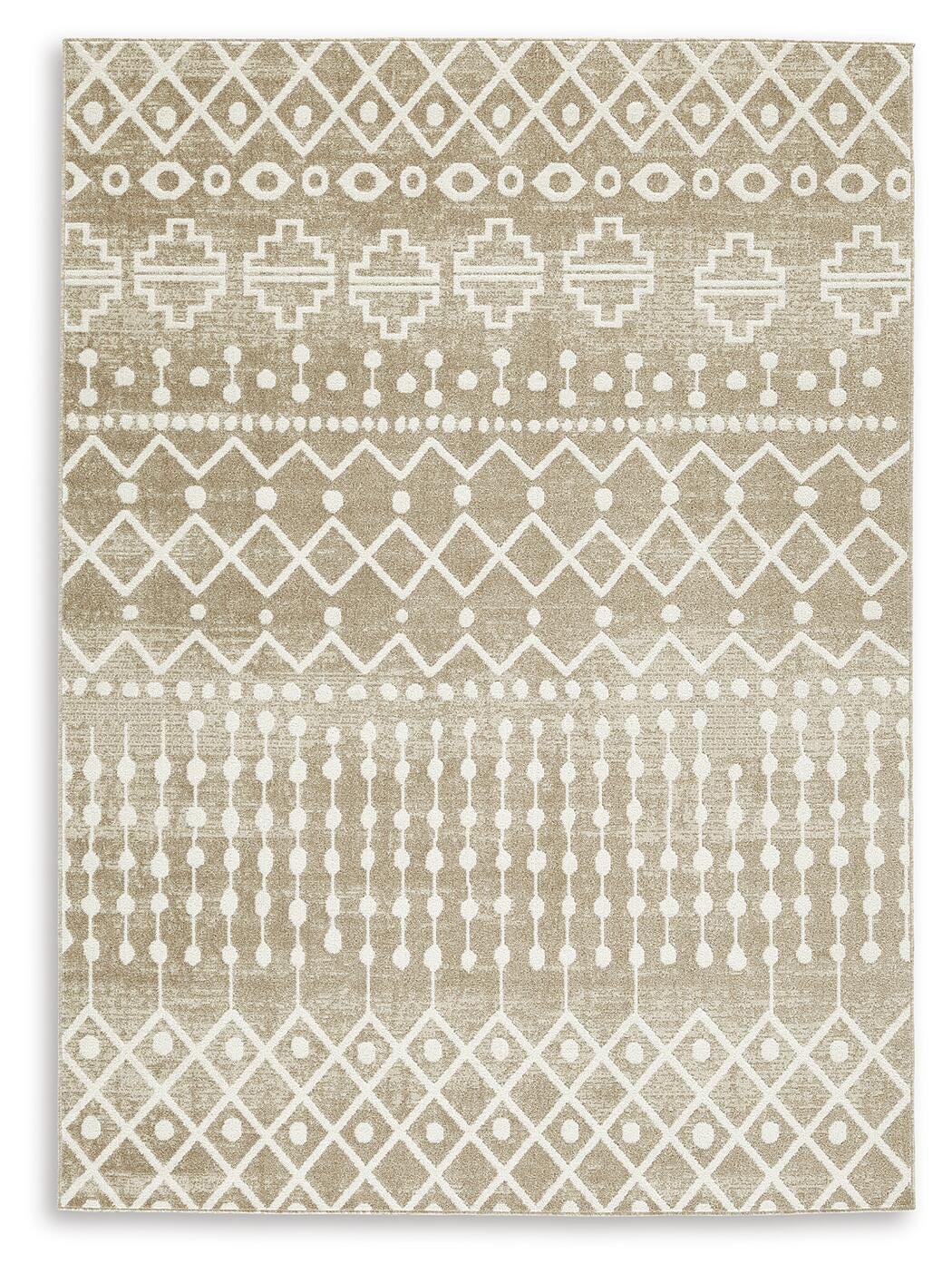 Bunchly 4'11" x 7'2" Washable Rug - Light Brown (1)