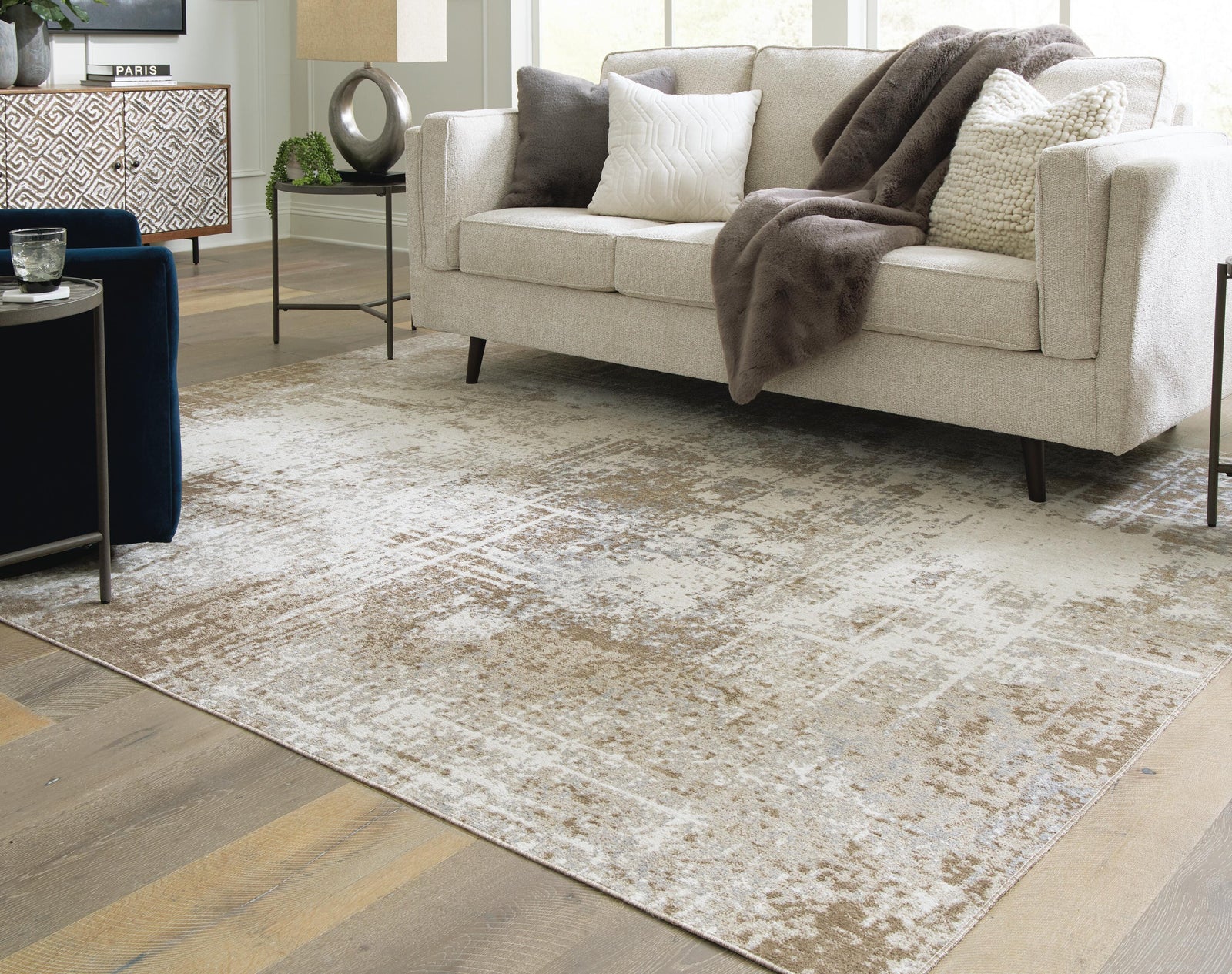 Grifflain 7'10" x 10'3" Washable Rug - Light Brown (2)