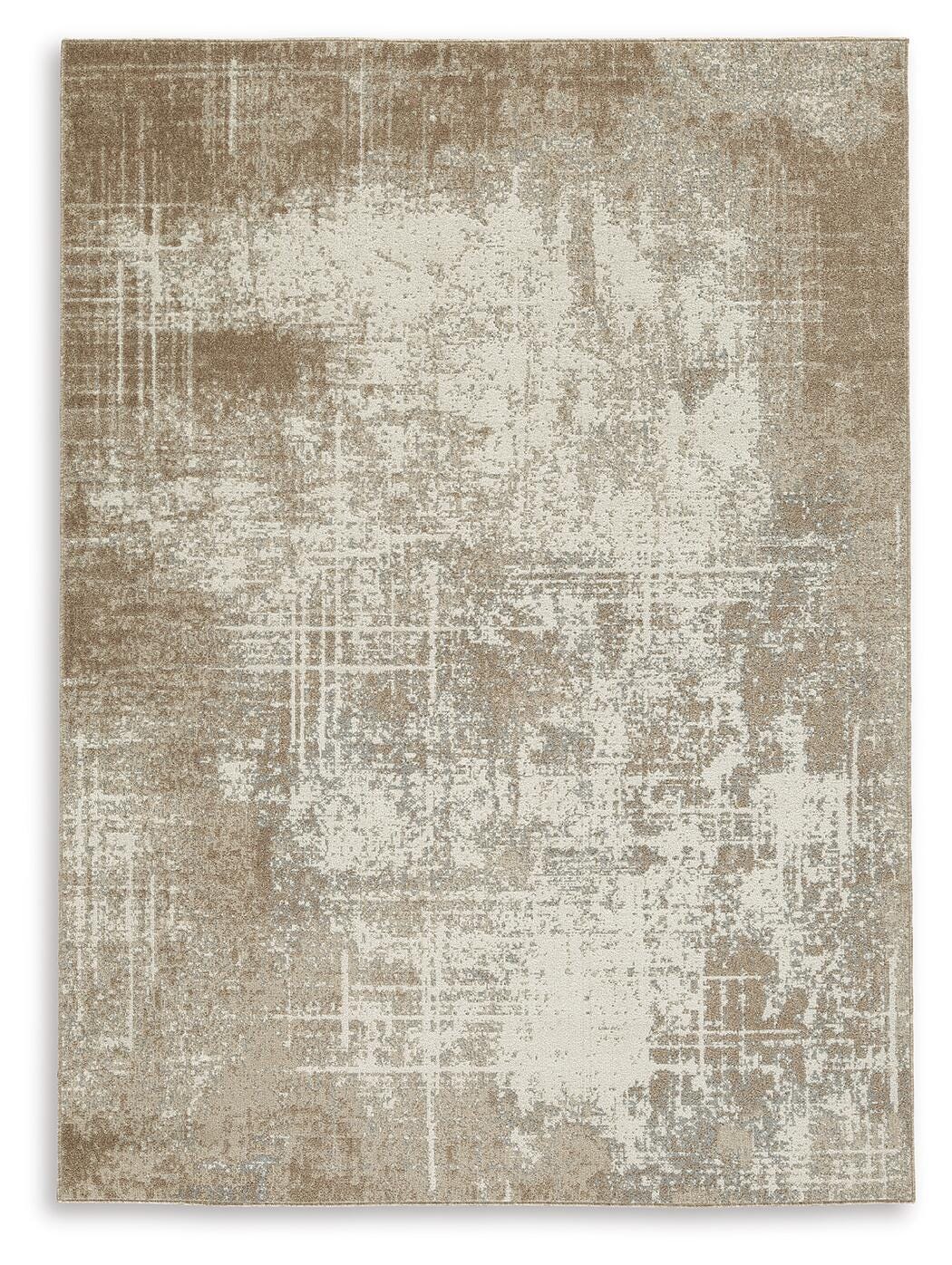 Grifflain 5'1" x 7' Washable Rug - Light Brown (1)