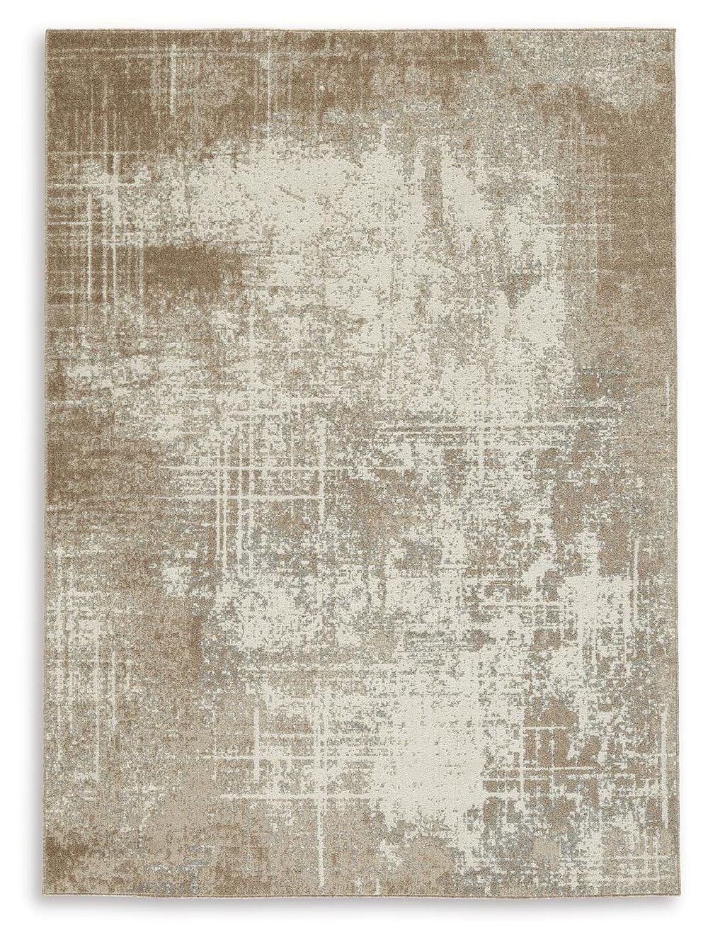 Grifflain 5'1" x 7' Washable Rug - Light Brown (1)