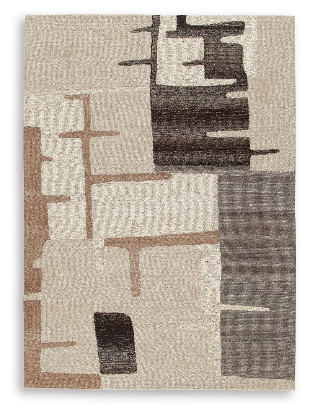 Kencher 5' x 7' Rug - Dark Brown (1)