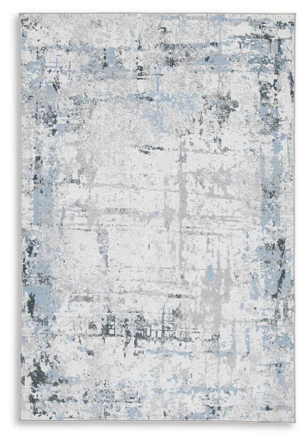 Emertonly 5' x 7' Washable Rug - Light Blue (1)