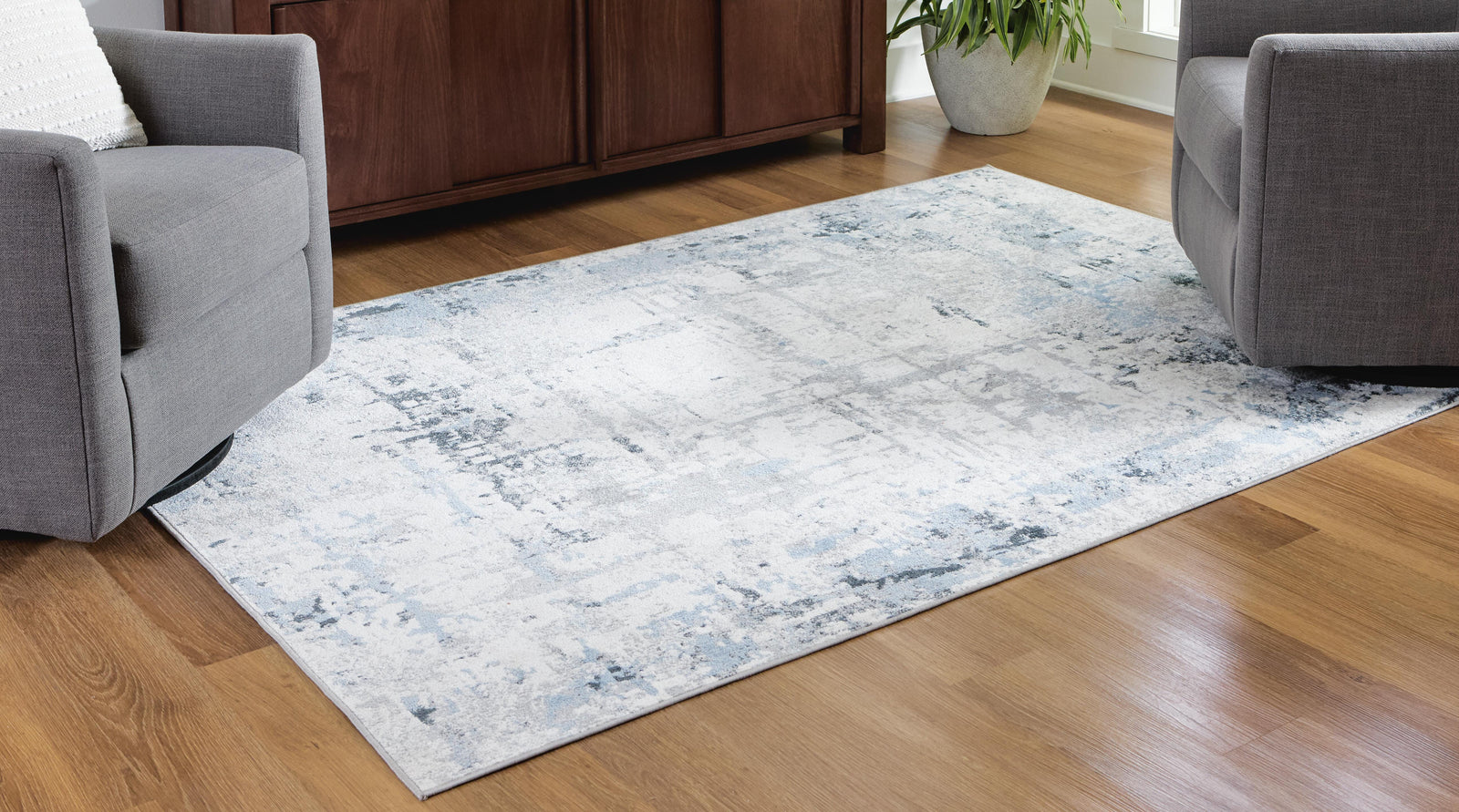 Emertonly 8' x 10' Washable Rug - Light Blue (2)
