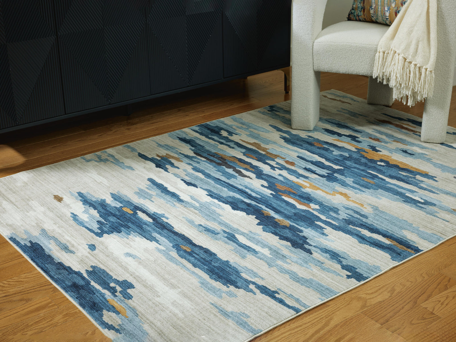 Vinlett 8' x 10' Washable Rug - Blue (2)