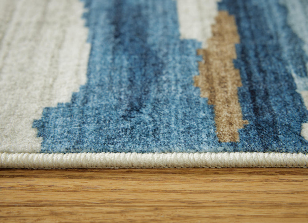 Vinlett 8' x 10' Washable Rug - Blue (3)