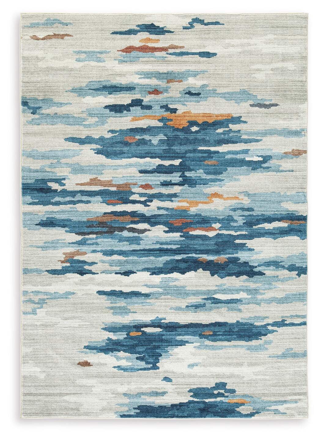 Vinlett 5' x 7' Washable Rug - Blue (1)