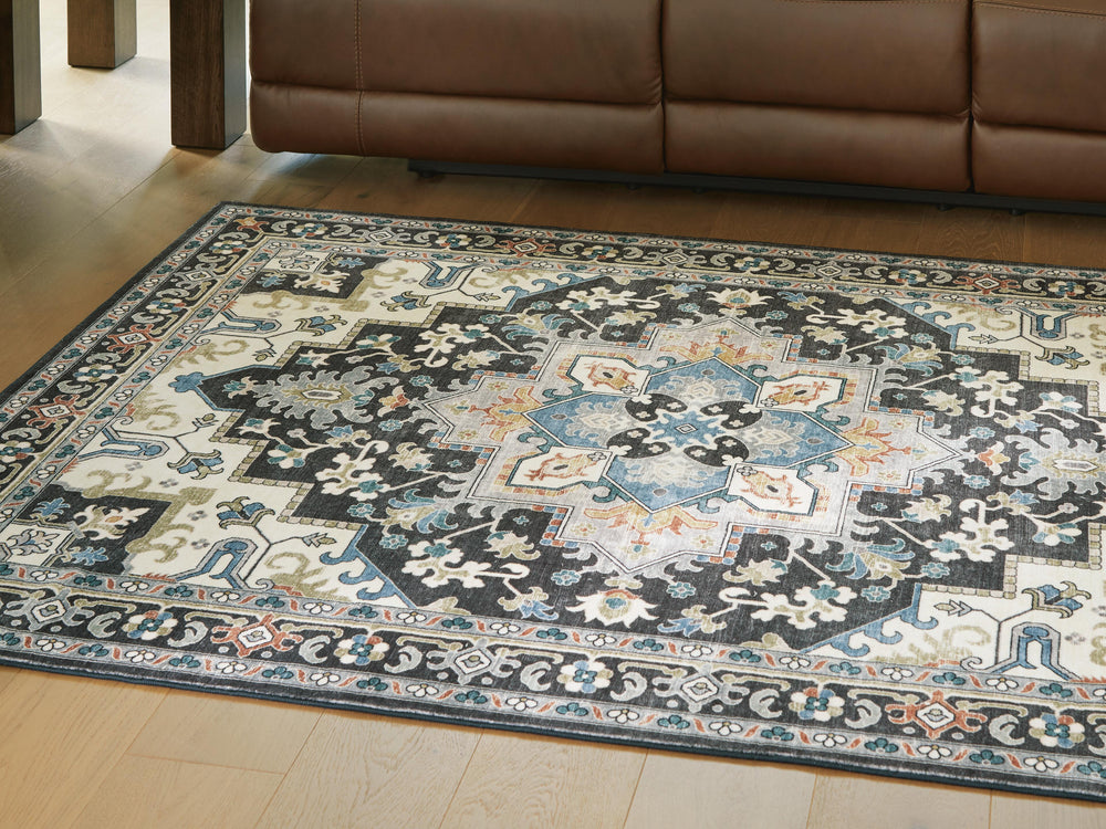 Leningston 8' x 10' Washable Rug - Black (2)