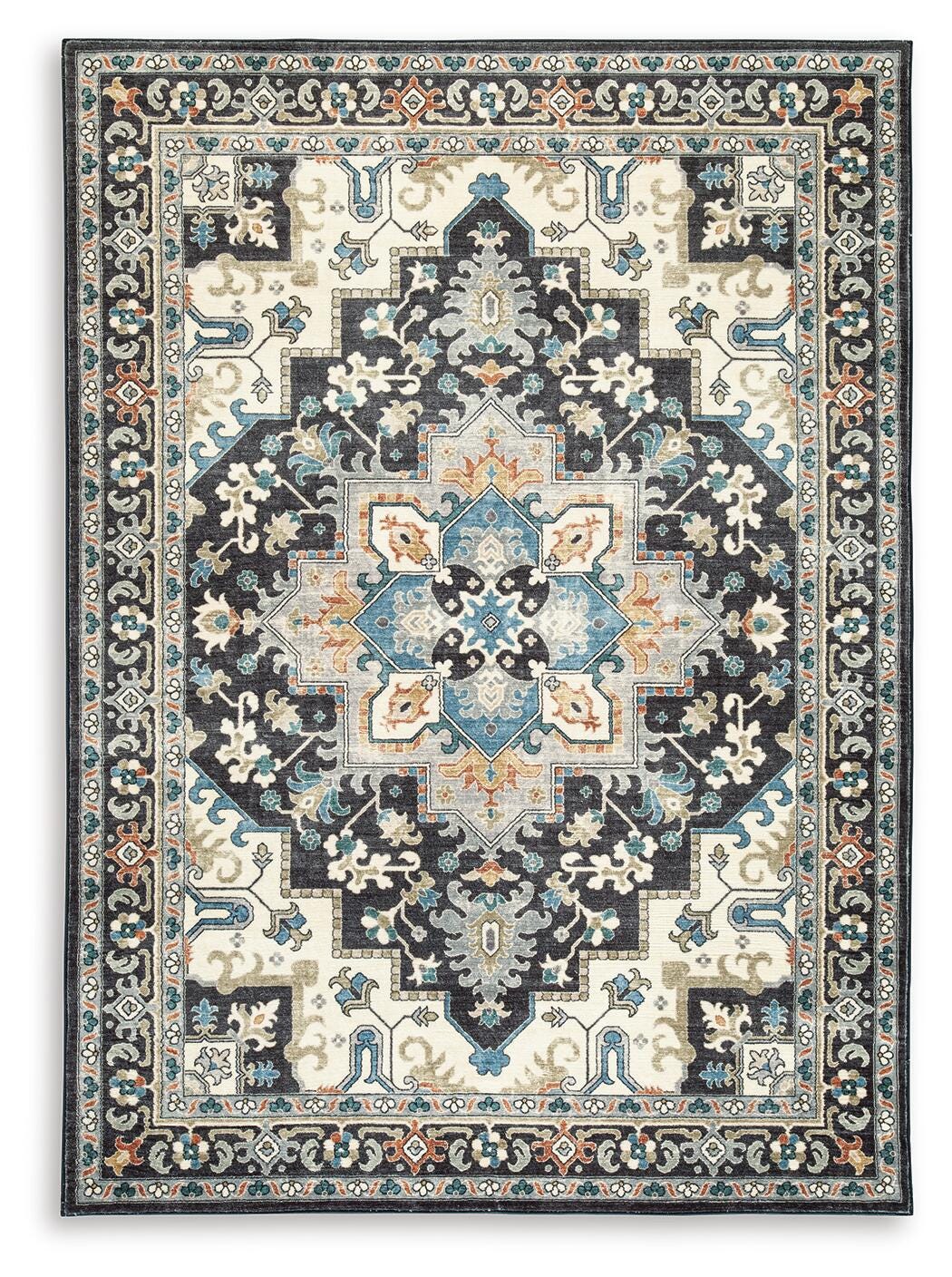 Leningston 8' x 10' Washable Rug - Black (1)