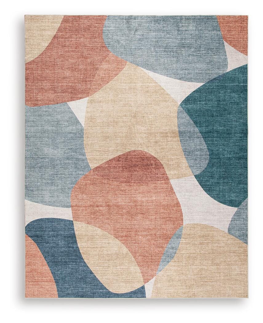 Chanleigh Washable 7'6" x 9'6" Area Rug - Blue (1)