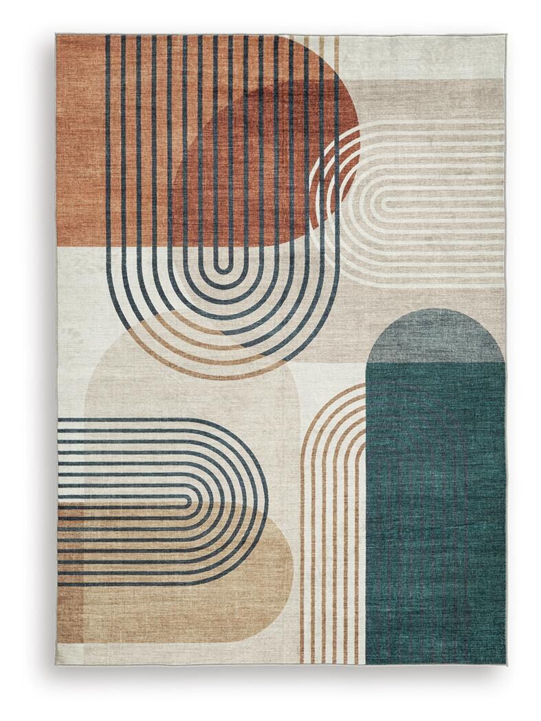 Farrendale Washable 5' x 7' Area Rug - Beige (1)