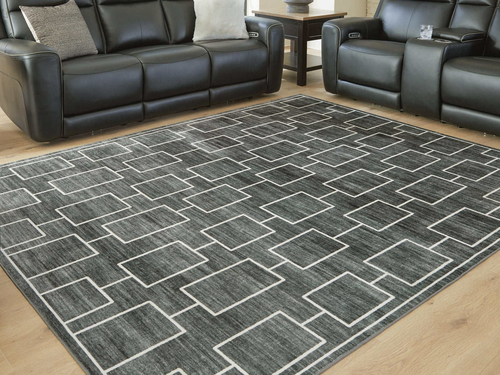 Elderland Washable 7'6" x 9'6" Area Rug - Black (2)
