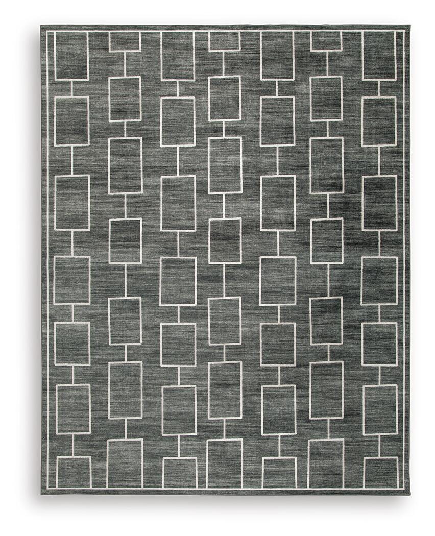 Elderland Washable 7'6" x 9'6" Area Rug - Black (1)