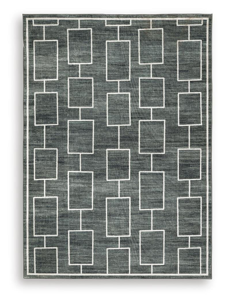 Elderland Washable 5' x 7' Area Rug - Black (1)