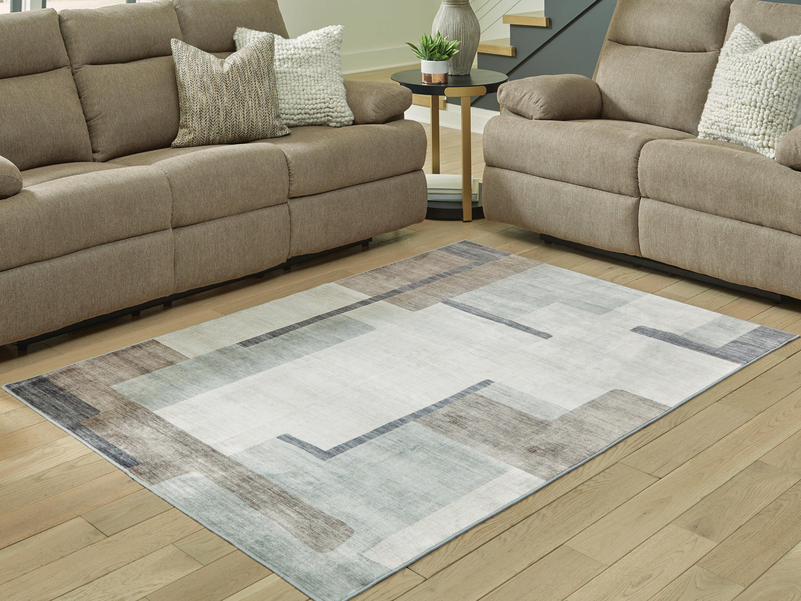 Larkport Washable 5' x 7' Area Rug - Beige (2)
