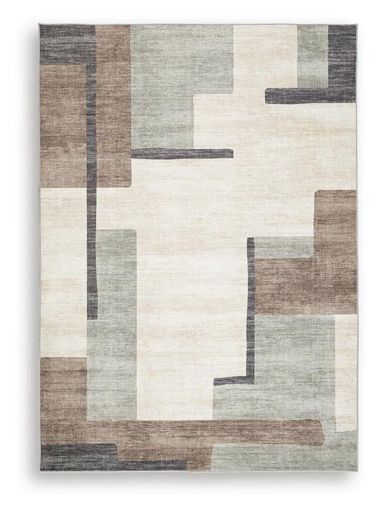 Larkport Washable 5' x 7' Area Rug - Beige (1)