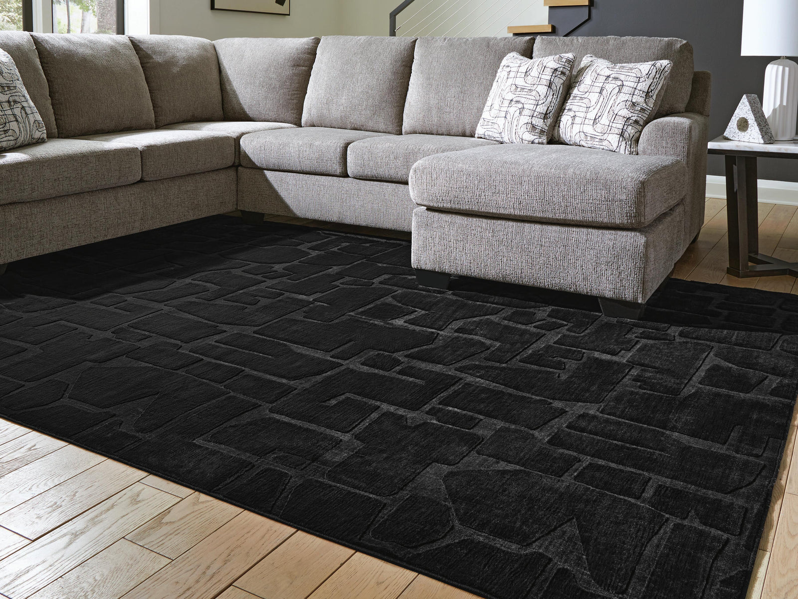 Gibbswell Washable 8' x 10' Area Rug - Black (2)