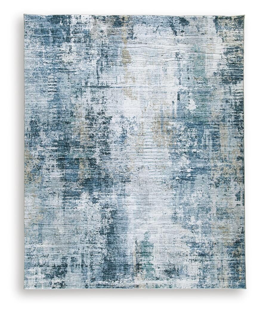 Arlenmont 7'6" X 9'6" Memory Foam Area Rug - Blue (1)