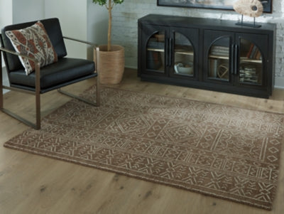 Merrittman 5' x 7' Area Rug - Dark Brown | Ashley Furniture
