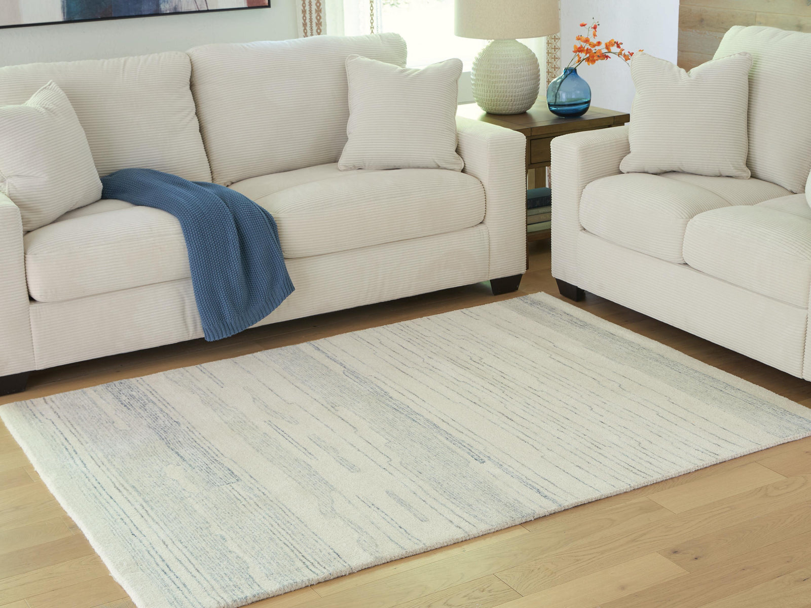 Genemost 5' x 7' Area Rug - Blue (2)
