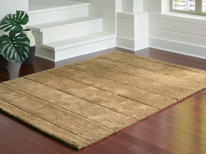 Luzmont Medium Rug - Golden Brown (2)