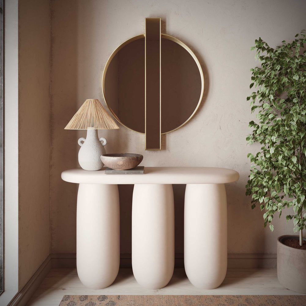 Rahul 49" Cream Textured Console Table