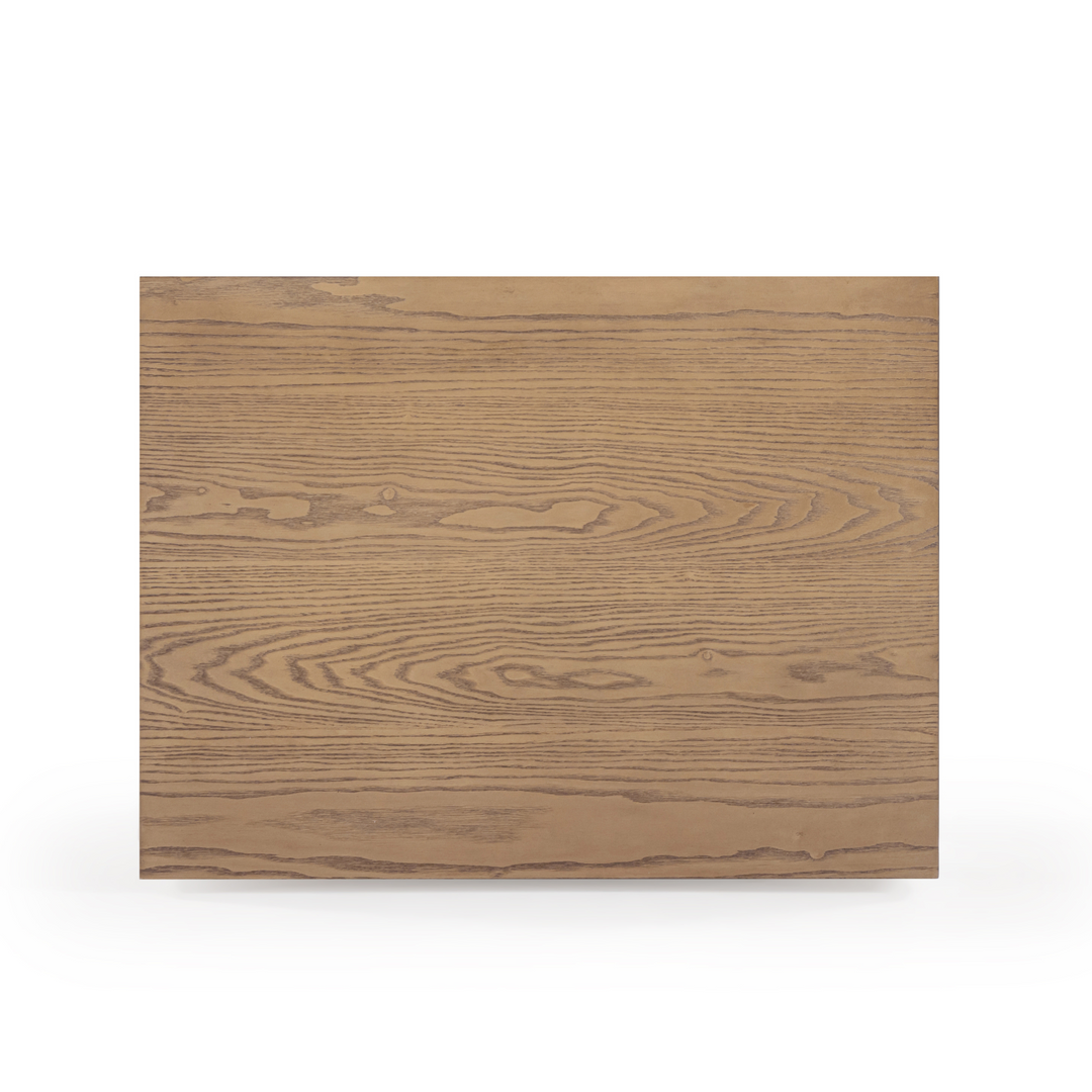 Laurentis 23.5" Light Taupe Suede and Wood 3-Drawer Nightstand