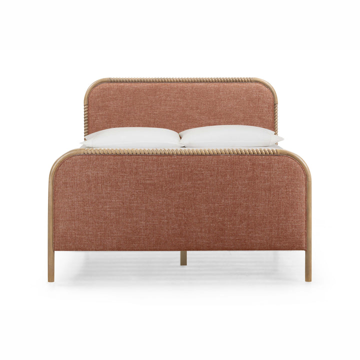 Hatia Sienna Red Basketweave Panel Bed - Queen