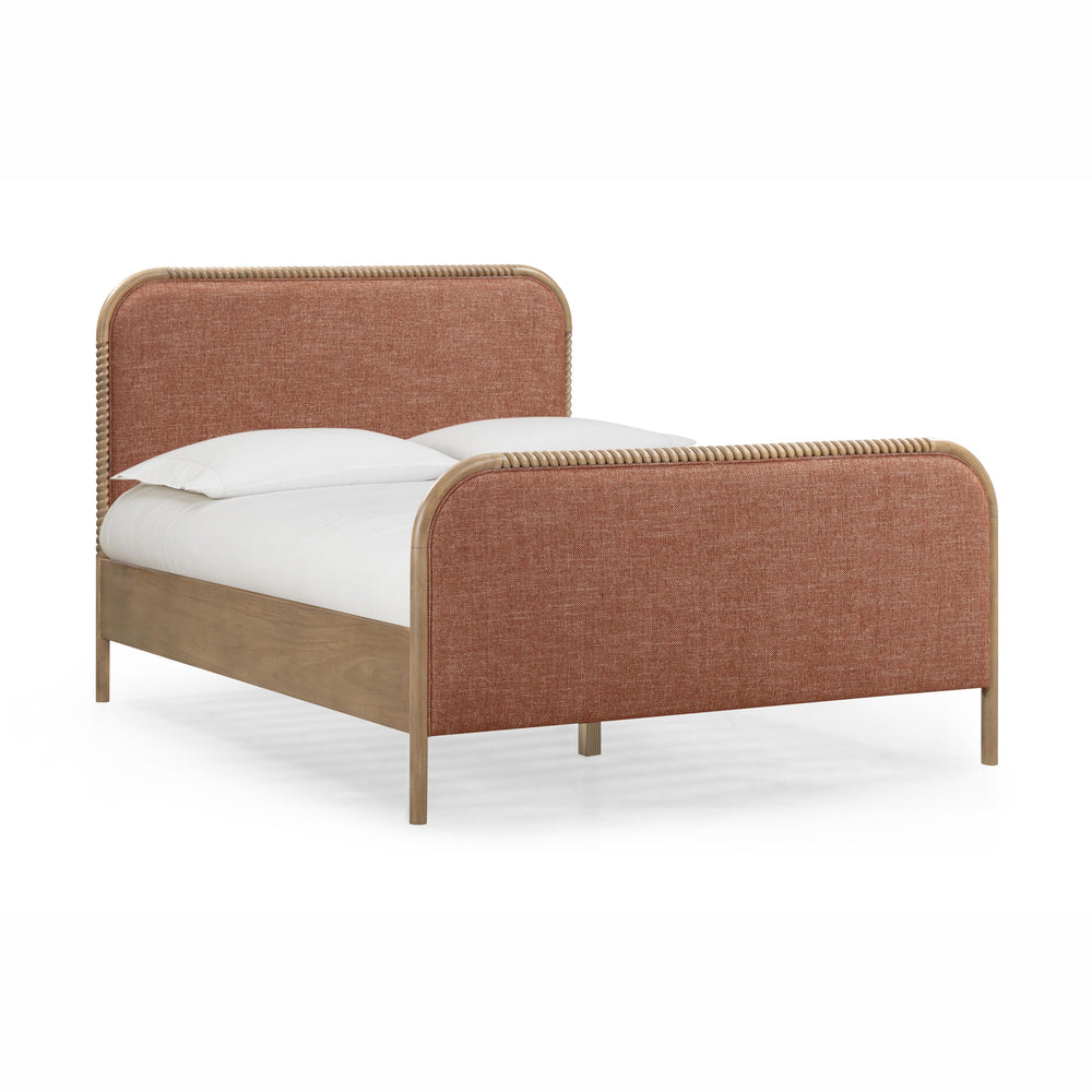Hatia Sienna Red Basketweave Panel Bed - Queen
