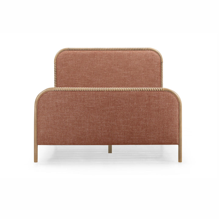 Hatia Sienna Red Basketweave Panel Bed - Queen