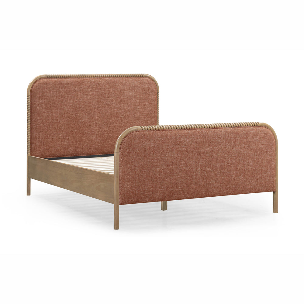 Hatia Sienna Red Basketweave Panel Bed - Queen